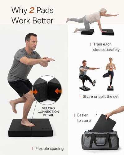 StrongTek 2-in-1 Foam Balance Pad and Kneeling Pad, 15.8 or 19 in Sizes