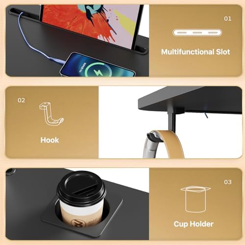28 inch Mobile Laptop Desk, Portable Sit Stand Cart with Wheels