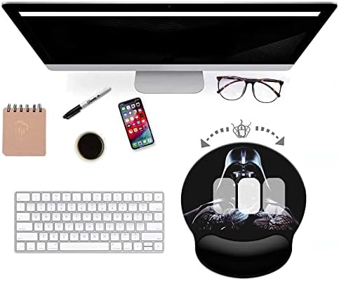 Black Mouse Pad with Wrist Rest,Non-Slip Rubber Base for Comfortable Gaming Mousepad - Ergonomic Mouse Pads with Wrist Support Suitable for Laptop Desktop and Work, Office Desk Accessory