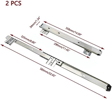 KUMGROT Under Desk Keyboard Tray Slides, 14 In Computer Drawer Tray, Silve