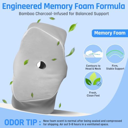 AlignCore Cervical Neck Pillow - Ergonomic Firm Memory Foam Bed Pillows for Sleeping, Neck Pillows for Pain Relief, Back and Side Sleeper Pillow