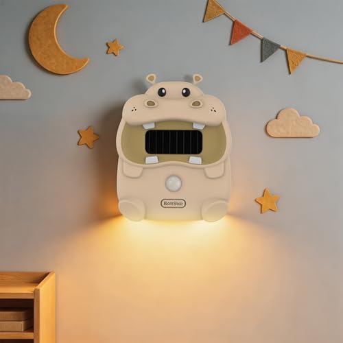 Motion Sensor Night Light for Kids: Cute Hippo Solar Nightlight - No Charge