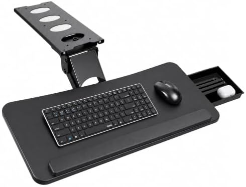 Under Desk 25” Keyboard Tray with Drawer, Height Adjustable for Home Office