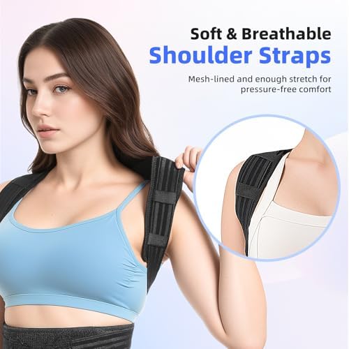 babaka Posture Corrector for Women and Men, Back Brace Adjustable Shoulder Brace for Upper and Lower Back Pain Relief,Shoulder Straightener,Hunchback,Thoracic, Spine Corrector, Scoliosis (Medium)
