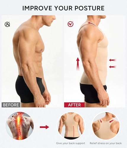 Nebility Compression Shirt Men Fajas Hombres Shapewear Tank Top Body Shaper