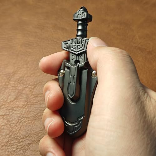 SKEDC Sword Fidget Slider, EDC Fidget Sword Fidget Toys for Adults, Stress Relief Toy Executive Desk Toy for Keep Focus & Anxiety Relief, Best Gadgets for Men (Black)