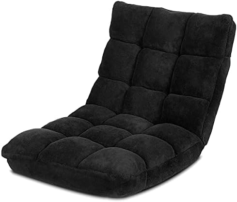 GIANTEX Floor Chairs for Adults, Floor Gaming Chair w/Back Support (Black)