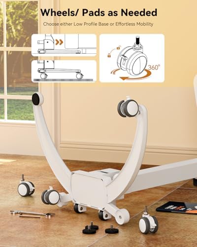 JOY worker Foldable Standing Desk on Wheels, Mobile Adjustable Laptop Desk