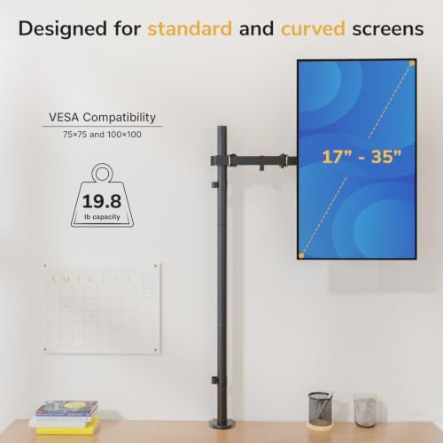 Mount-It! Extra Tall Monitor Arm, 39" Pole, Fits 17-35" Screens