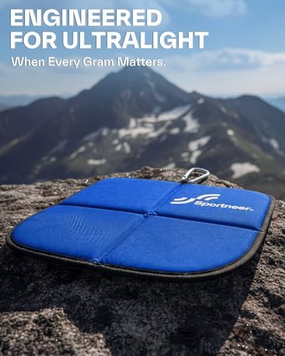 Sportneer Sitting Pad, Lightweight Waterproof Folding Seat Pad for Backpacking, 15.75'' x 15.75'' Portable Camping Seat Mat for Hiking, Picnics & Outdoor Use