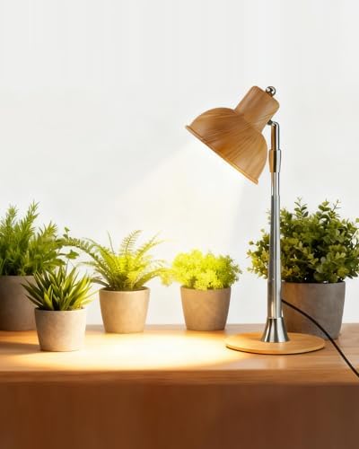 yadoker Plant Grow Light for Indoor Plant, Aluminum Wood Grain LED Grow Light,Elevating Plant Lamp,Height Adjustable,Automatic Timer with 8/12/18Hours,10-Level Brightness,Ideal for Large Plant Grow