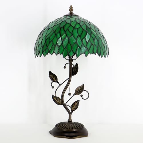 Tiffany Table Lamp Stained Glass Bedside Reading Light W12H19 inch