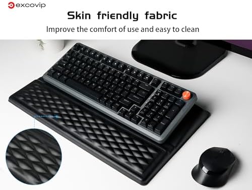 excovip Wrist Rest with Keyboard Stand, Computer Wrist Support Pad, Ergonomic Keyboard Riser Holder Lifter Tray with Wrist Pad, Soft Memory Foam Desk Cushion 0513