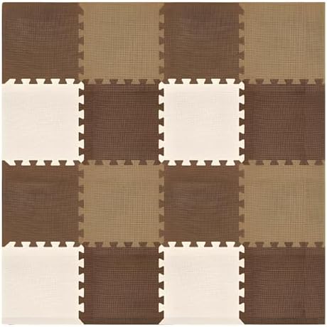 We Sell Mats Interlocking Foam Floor Tiles - 3/8" Thick Brown/Tan 18-Pack