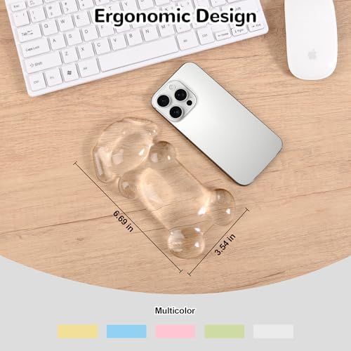 Gel Mouse Wrist Rest, Clear Dog Wrist Support for Mouse, Cute Ergonomic Wrist Rest for Mouse Wrist Pad, Comfortable Pain Relief for Typing and Gaming (White)