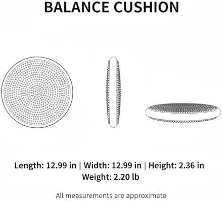 Balance Cushion, Inflatable Wobble Disc for Active Sitting and Floor Exercise, 13 Inch PVC Blue (1 PC)