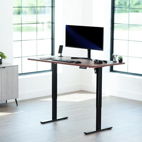 VIVO Dark Walnut 60 x 24 in Standing Desk, DESK-KIT-1B6D