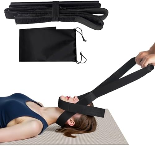 Y Neck Strap Stretcher & Cervical Traction Device for Neck Pain Relief – Manual Spine Decompression Tool with Chin Strap, Neck Stretcher Strap for Chiropractic Adjustments & Posture Correction