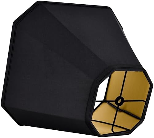 GO&SO Black Lamp Shades Set of 2,6.5" x 13" x 10.5",Fabric Bell Lampshade