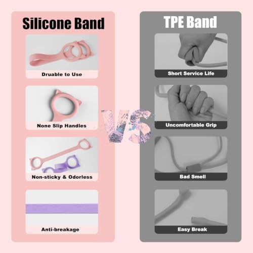 Figure 8 Resistance Bands with Handles,Silicone Exercise Band Set