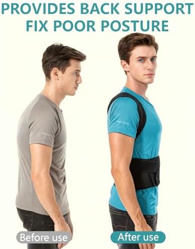 Upgraded Back Brace,Posture Corrector,Lumbar Support with Shoulder Support,Adjustable Full Back Straightener for Upper & Lower Back Pain Relief, Hunchback, Scoliosis & Spine Alignment (S)