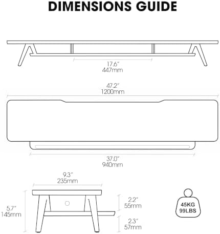 Fenge Dual Monitor Stand Riser, Wooden Desk Shelf with 2-Tier Storage