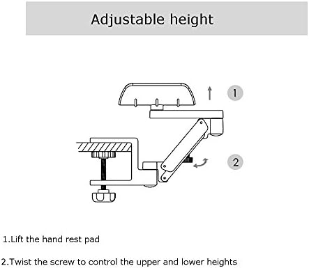 FUZADEL Ergonomic Arm Rest for Desk Rotating Computer Arm Support Clamp On Office Elbow Rest Arm Support Shelf Hand Rest 360 Degrees Rotatable Desk Tray