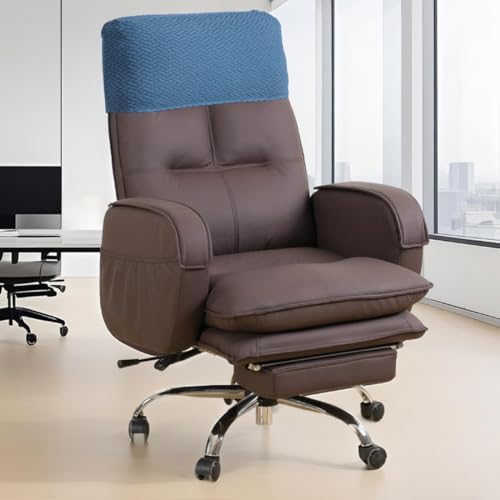 Stretch Office Chair Headrest Cover Jacquard Headrest Slipcover for Office Chairs Non Slip Head Rest Chair Furniture Protector for High Back Computer Chairs Set of 4 Lake Blue