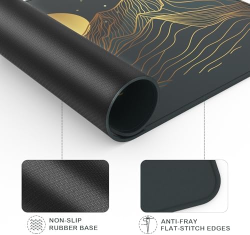 eulps Mouse Pad with Stitched Edge, Multiple Patterns Computer Mouse Pads with Non-Slip Rubber Base, Washable Cloth Mousepad, for Gaming, Laptop, PC (Lunar Peaks)