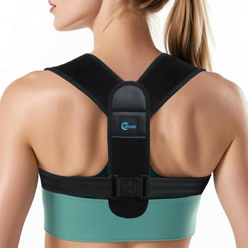 Posture Corrector for Women and Men - Back Brace for Rounded Shoulders & Upper Back Support - Breathable Shoulder Brace for Computer Work&Desk Job,Invisible Under Clothes, Large(Chest Size 28-45")