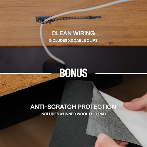 Under Desk Drawer Slide Out Attachment - Carbon Steel Undermount Table Drawer with Cable Management, Pull Out Add-On Storage for Office & Standing Desks (13" x 8" x 2.8")