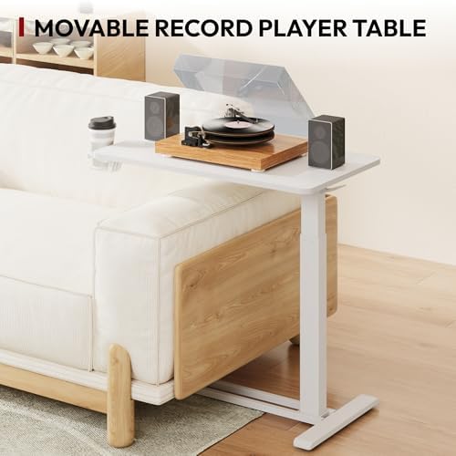 SANODESK 32'' Mobile Standing Desk with Hidden Wheels,Pneumatic Laptop Desk