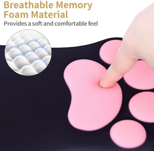 L-SPOUTTO Ergonomic Mouse Pad with Wrist Rest,Black Mouse Pad Wrist Support