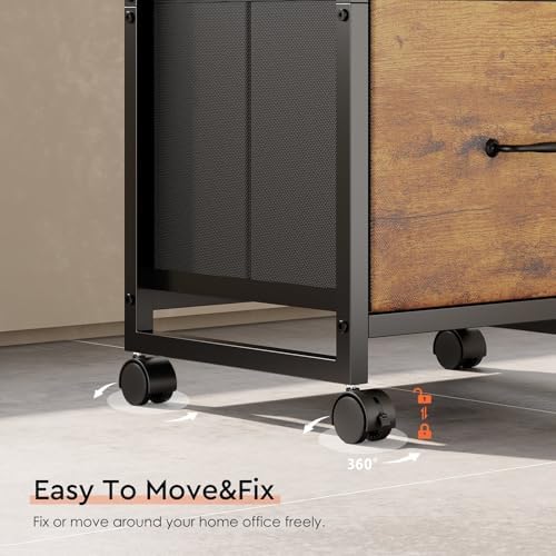 Maihail 3 Drawer File Cabinet with Wheels with Open Storage Shelf