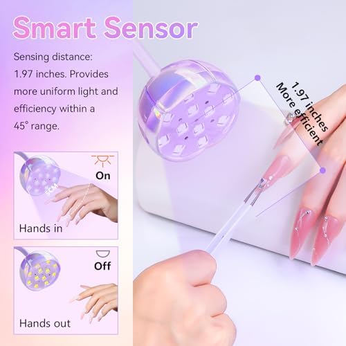 Makartt Cordless Gooseneck UV Nail Lamp for Gel-X Nails, Flash Cure