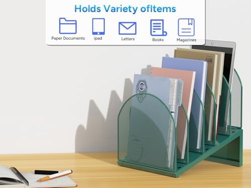 gianotter Desktop File Organizer with 5 Compartments