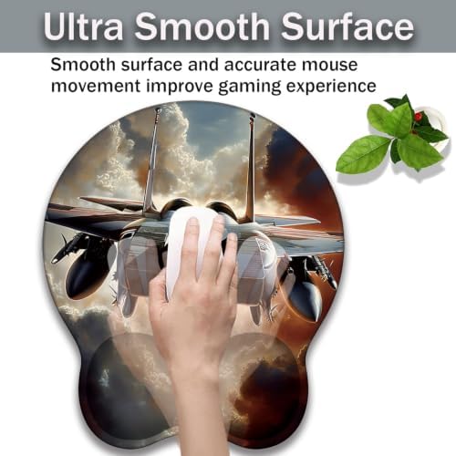 Ergonomic Keyboard Wrist Rest & Mouse Wrist Support Set with Lace Coaster, Gel Memory Foam Anti-Slip Base, Pain Relief for Typing, Air Force Patriotic