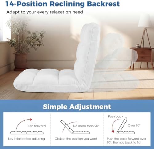 COSTWAY Floor Chair, 14 Positions Adjustable Floor Gaming Chair