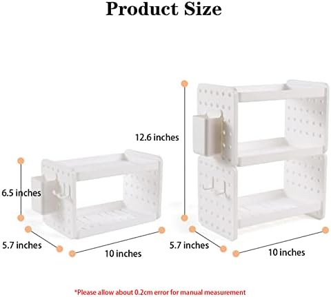 Lae Nuvole 3-Tier Desktop Organizer Shelf with Pen Holder, White