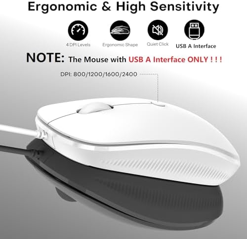 OMOTON Wired Keyboard and Mouse Combo for Mac(MacOS 11.3+),Easy Plug & Play