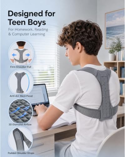 OFIR Teen Boys Posture Corrector, Upper Back Reminder for Studying