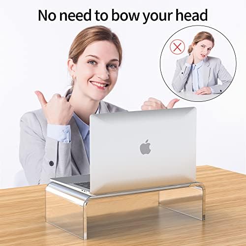 Acrylic Monitor Stand Riser Clear Laptop Stand Riser L14 xW7.5 xH4