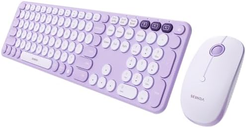 seenda COE202 Wireless Bluetooth Keyboard and Mouse Combo, Star Purple