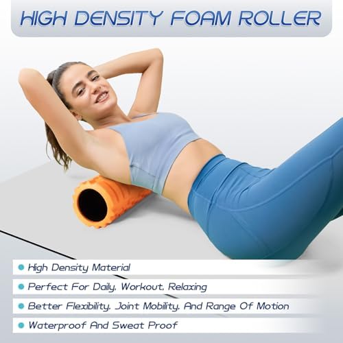 Krightlink 2-in-1 18" Foam Roller Set for Deep Muscle Massage