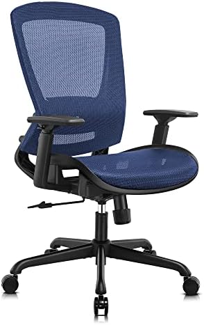 ELABEST Ergonomic Mesh Office Chair,Comfy Computer Desk Chair - BIFMA 5.1 Certified Commercial Swivel Task Chair for Home Office - Adjustable Lumbar Support & Armrests,Tilt Function,Wide Seat
