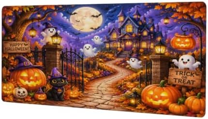 Halloween Large Mouse Pad Non-Slip Rubber Long Gaming Desk Mat