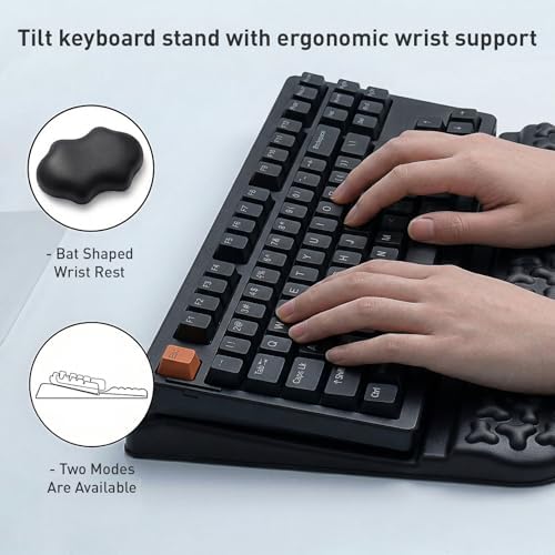 Tsciute Keyboard Stand with Wrist Rest, Pumpkin Mouse Pad & Bat Wrist Rest