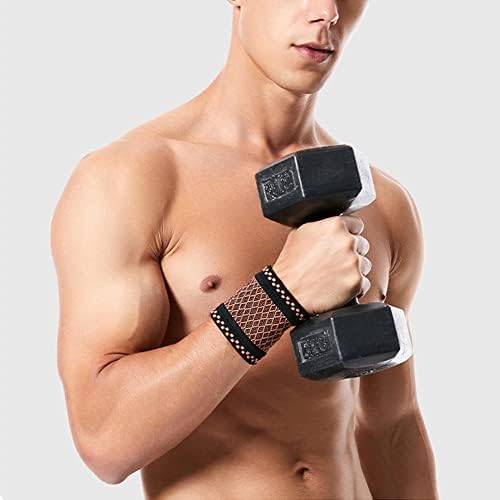 Copper Wrist Compression Brace (2Pcs), Elastic Wrist Support Sleeve Wrist Braces for Tendonitis, Arthritis, Carpal Tunnel Pain Relief, Soft Wrist Wrap Wristbands for Sport, Fitness, Workout, Typing(L)