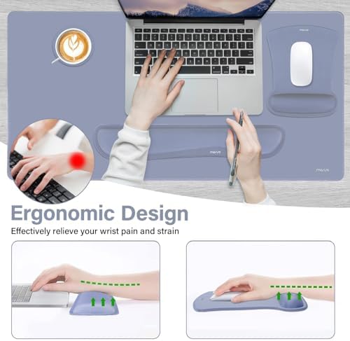 MOSISO Keyboard Mouse Pad Set, Large Gaming Mousepad&Keyboard Wrist Rest