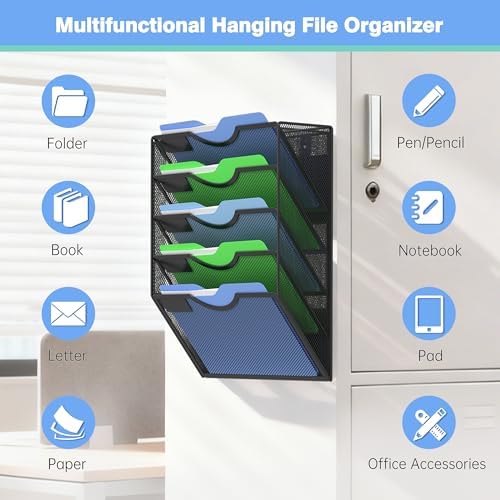 Kuntine.B Wall File Organizer Office Hanging Magazine Holder Wall File Organizer for Office Home